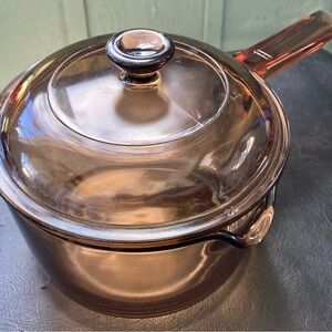 Pyrex Visions Brown V-1-C 1 Liter with Lid Sauce Pan